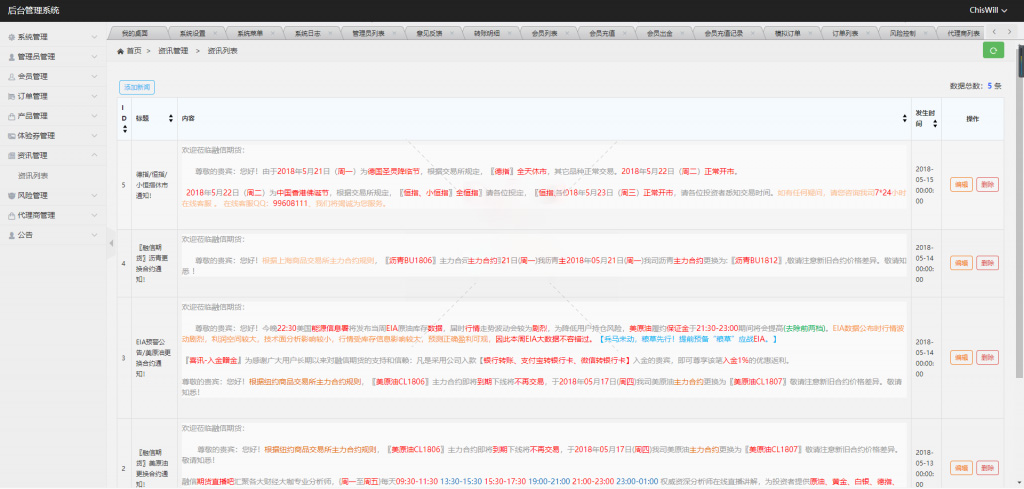 【二开修复版】福星yii高端系列微盘点位盘pC+手机+国内外期货盘+带直播页面+资讯独立页面+完整数据+教程插图7