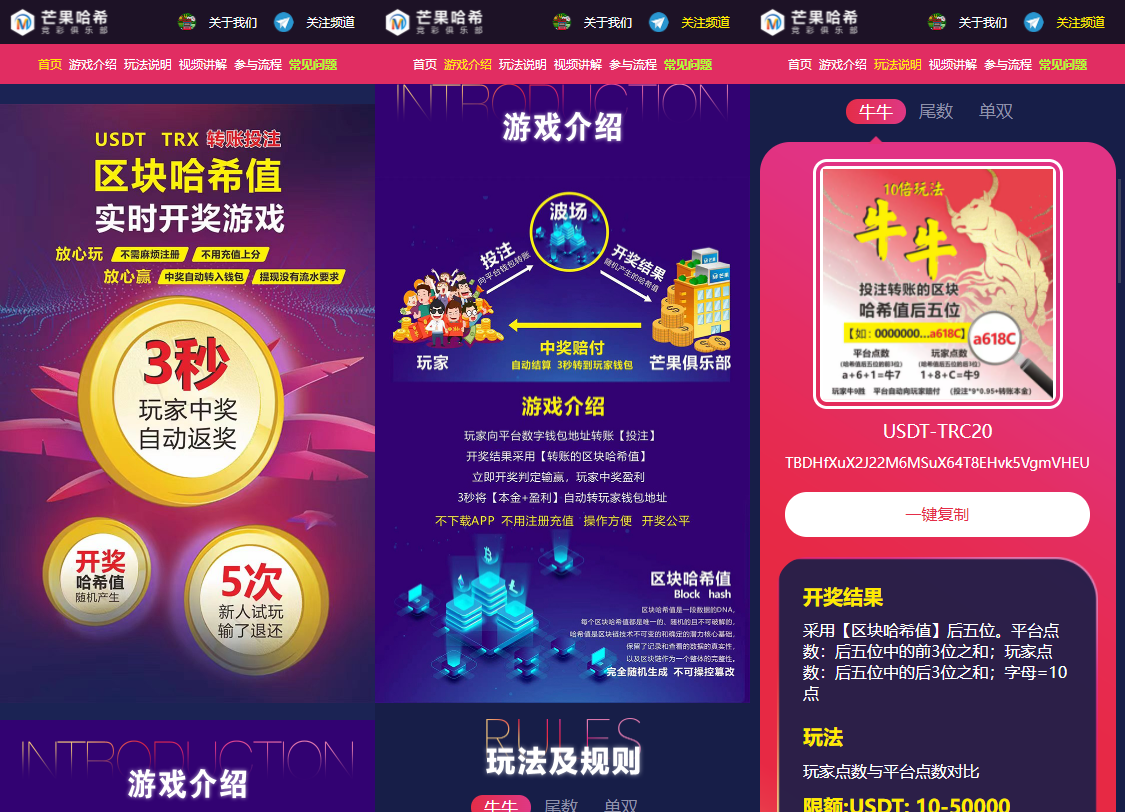 哈希值竞猜源码纯合约的返奖辛运哈希源码-老蔡源码网