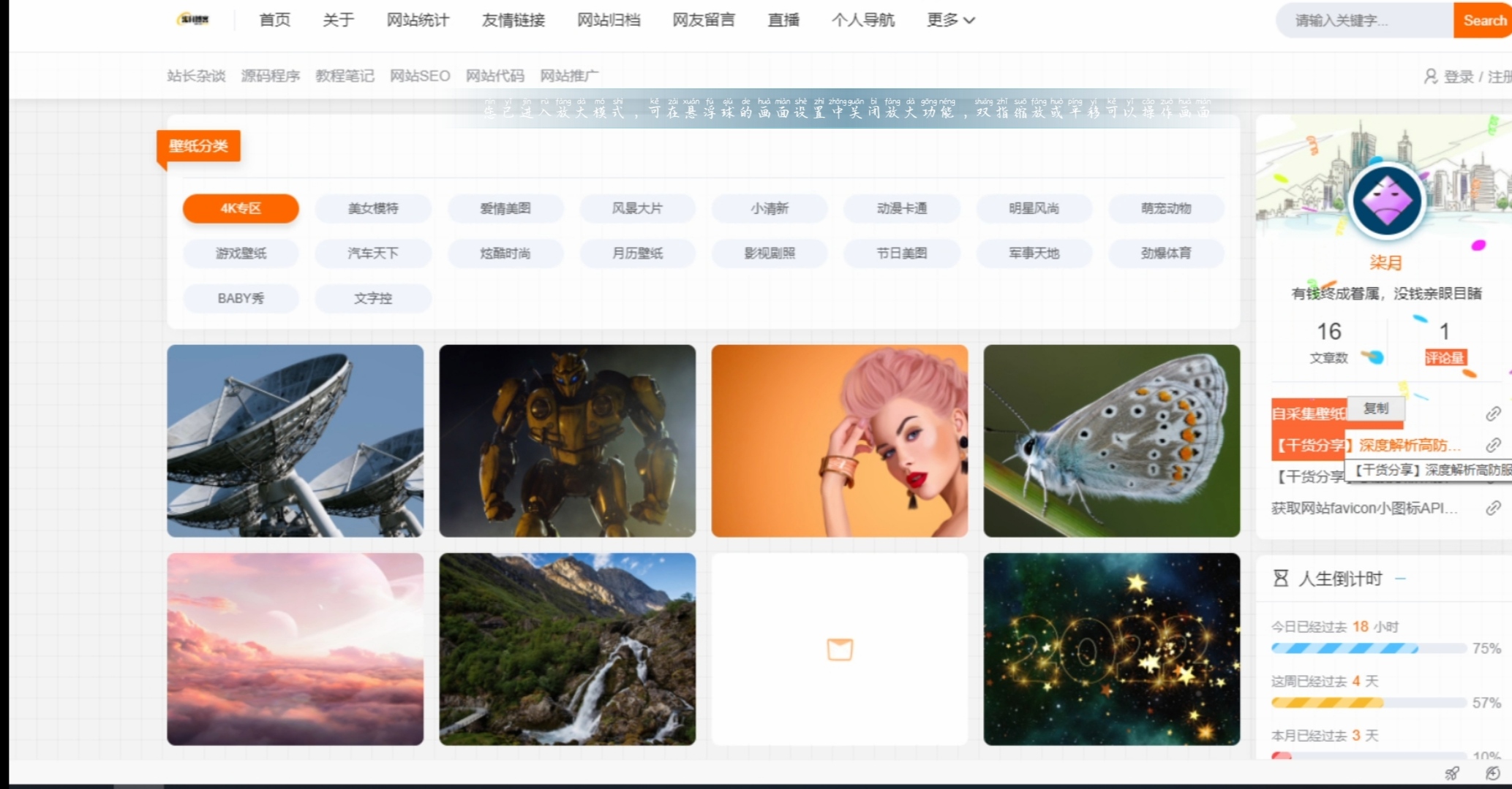 自采集壁纸网页源码-老蔡源码网